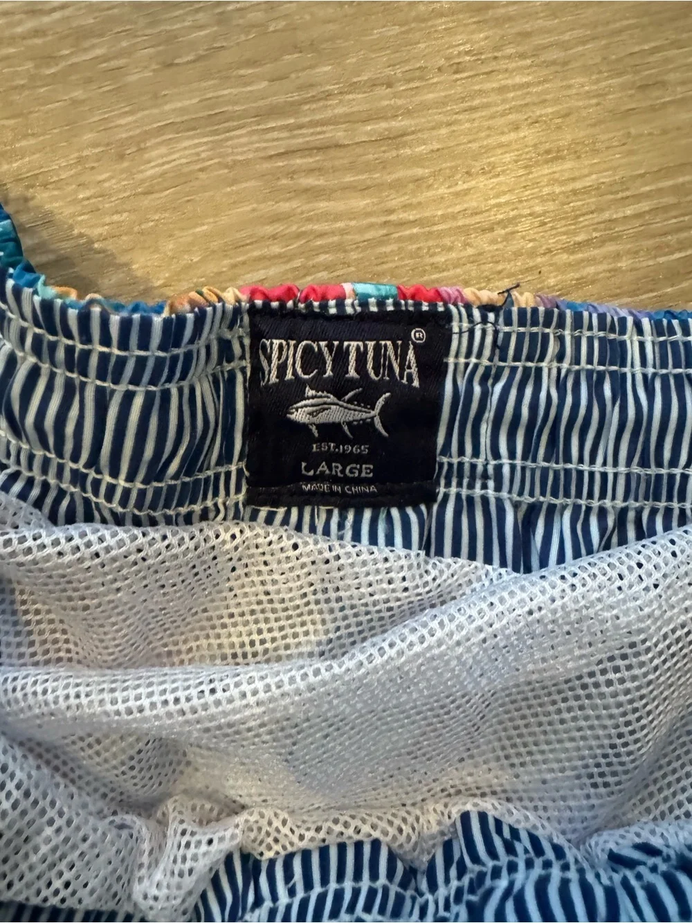 Spicy Tuna Men's Floral Swim Trunks - Multicolor Blue Tropical